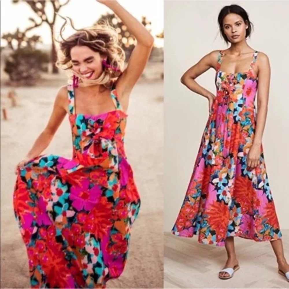 Mara Hoffman Lace Up Floral dress Size 4 Mei Floral Dress